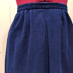 Vintage Tabi Navy Cotton Corduroy Skirt, Fits Medium, EUC